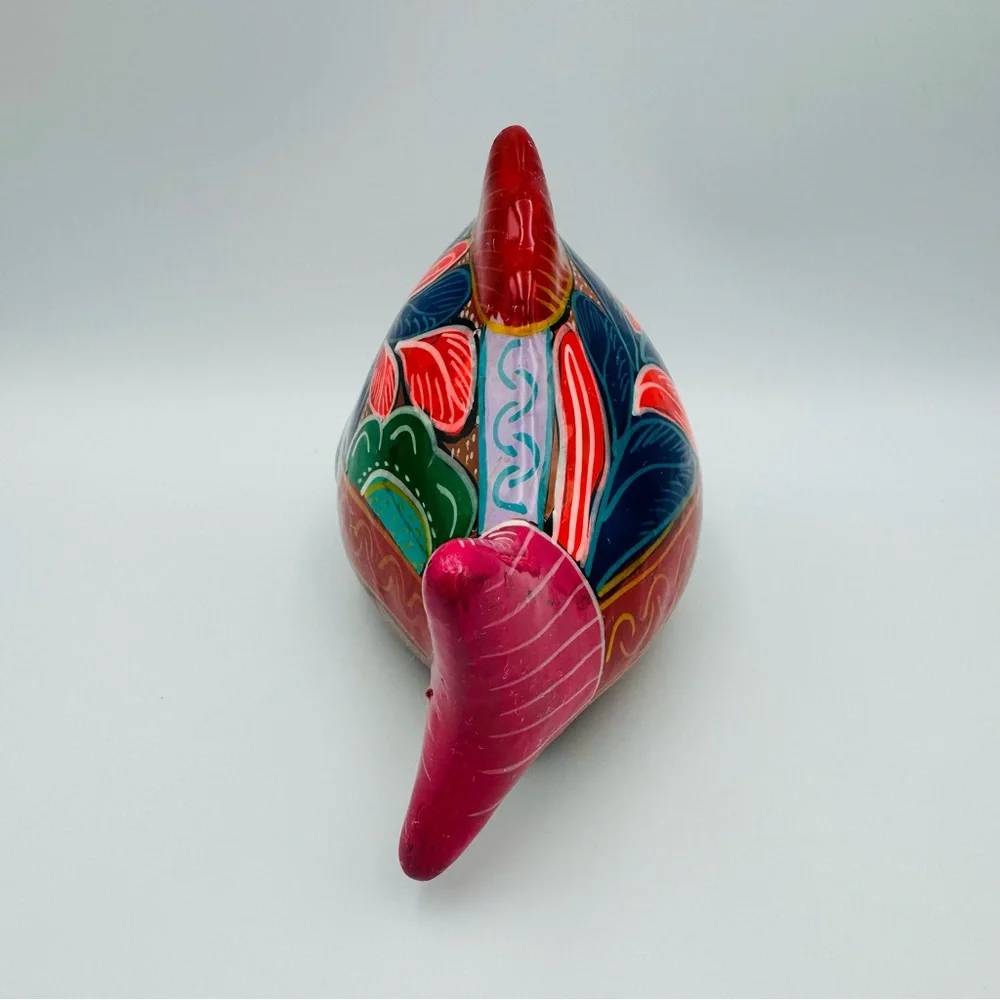 Vintage Hand Painted Terracotta Fish Mexican Folk Art H 4.5” W 7” D 3.5”